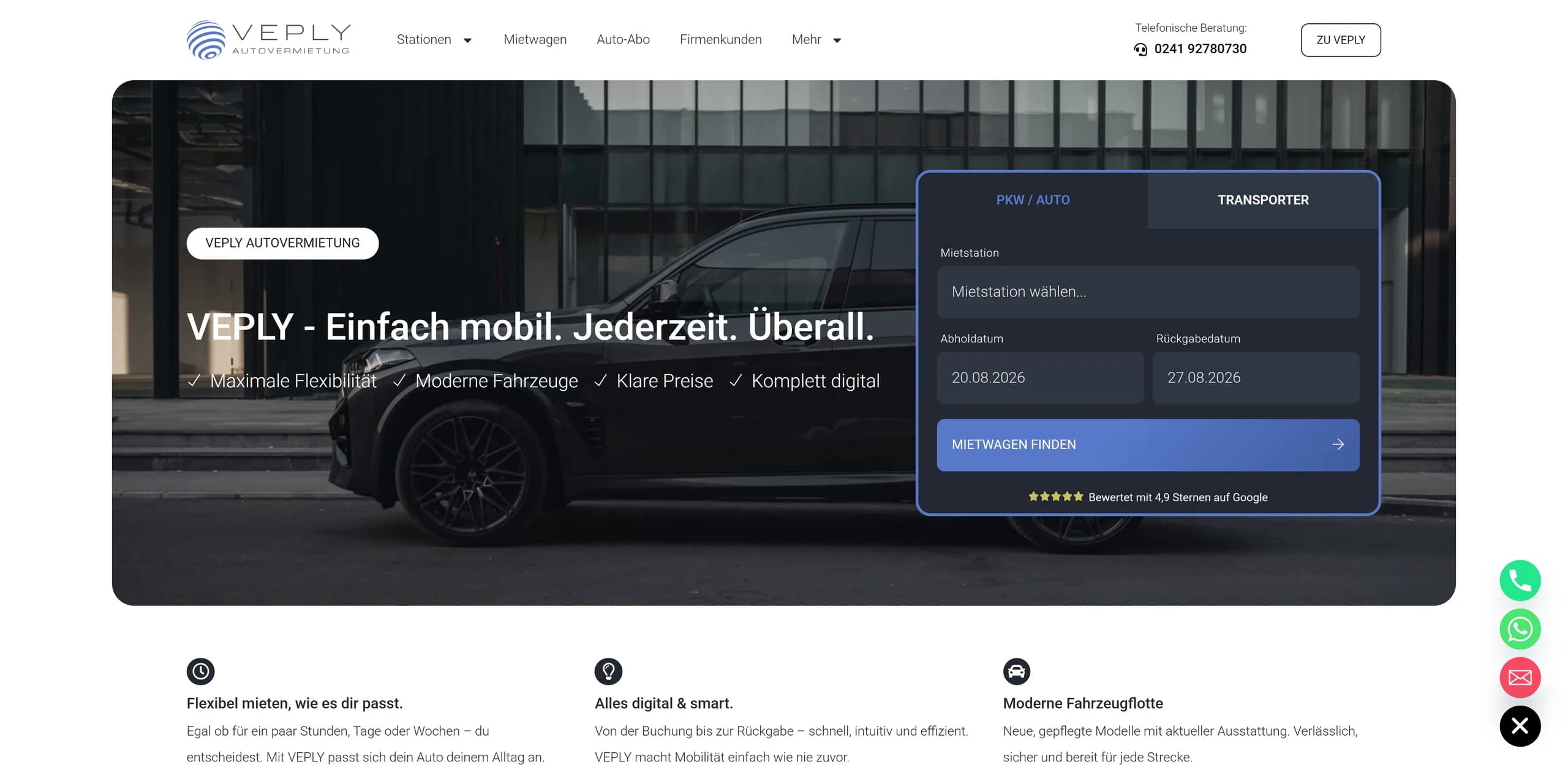 Veply – Autovermietung mit Online-Buchung