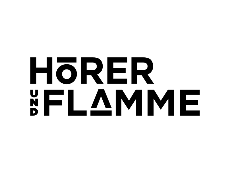 Hörer und Flamme Logo SW