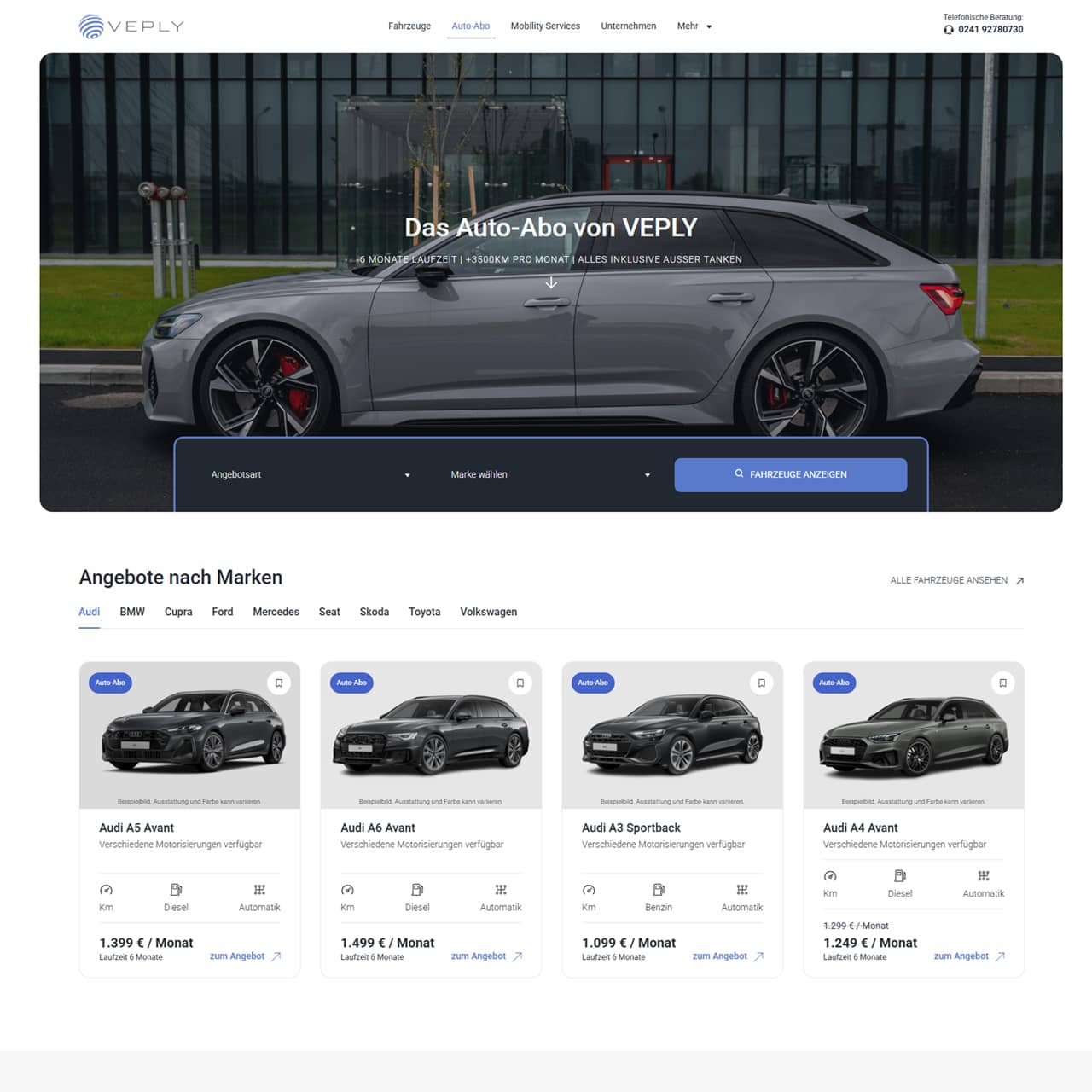 Webdesign Referenz Projekt - veply.de