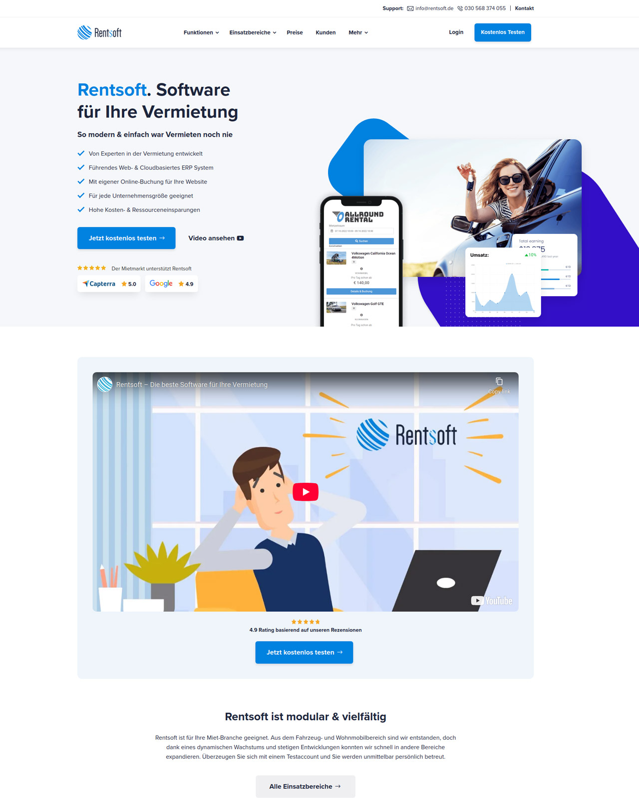 Rentsoft Website Webdesign Referenz